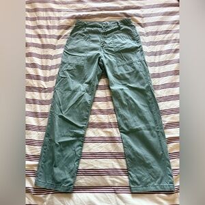 pistola Olive Green High-Waist Button Front Pants